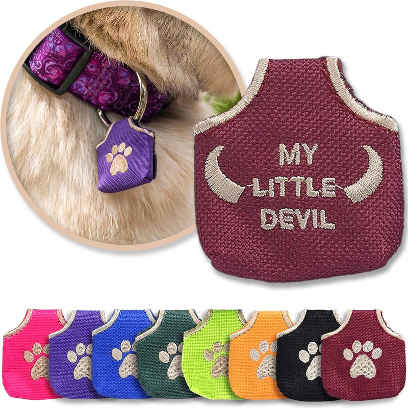 Woofhoof Peace Tag Pictures and Phrases (My Little Devil - Burgundy) - Image 1